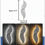 2Pack Modern Feather Wall Sconce – LED Decorative Wall Light with Artistic 3D Feather Design & Soft Ambient Backlight, Elegant Accent Lighting for Bedroom, Living Room & Hallway(Blue) In Australia - Darrahopens