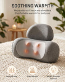 Neck Massager Pillow with Heat, Rechargeable Neck Massage Pillow, 2-Speed Vibration, Ergonomic Cervical Support, Cordless Heated Neck Massager for Home Office Travel(Gray)