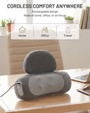 Neck Massager Pillow with Heat, Rechargeable Neck Massage Pillow, 2-Speed Vibration, Ergonomic Cervical Support, Cordless Heated Neck Massager for Home Office Travel(Gray)