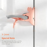 5-Pack Cute Crab-Shaped Silicone Door Lock Silencer, Adjustable Anti-Slam & Finger Guard for Bedroom & Nursery (Pink)