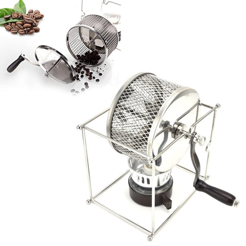 Stainless Steel Coffee Bean Roaster for Coffee Lovers
Hand Crank Manual Roasting Machine with Temperature Control, DIY Enthusiasts, Home Use Peanut(silver)