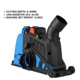 Dust Extraction Cutting Guard, Adjustable Cutting Depth Angle Grinder Dust Shroud, Cutting Dust Shroud Dust Collection Attachment Support Connection to Vacuum Cleaner, With 2 saw blades (Blue)
