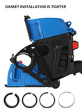 Dust Extraction Cutting Guard, Adjustable Cutting Depth Angle Grinder Dust Shroud, Cutting Dust Shroud Dust Collection Attachment Support Connection to Vacuum Cleaner, With 2 saw blades (Blue)