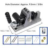Pocket Hole Jig Kit, 15° Pocket Screw Jig, Single-Side Operation, with 3/8" Step Drill Bit, Depth Collar & Vacuum Adapter for Woodworking(gray)