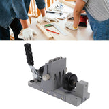 Pocket Hole Jig Kit, 15° Pocket Screw Jig, Single-Side Operation, with 3/8" Step Drill Bit, Depth Collar & Vacuum Adapter for Woodworking(gray)