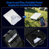 27500mAh 99Wh Clip-On Battery Pack Compatible with Starlink Mini, Portable Power Bank with Real-Time Digital Display, 65W DC Output, 45W USB-C PD for Camping RV Travel(White)