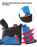 Dust Extraction Cutting Guard, Adjustable Cutting Depth Angle Grinder Dust Shroud, Cutting Dust Shroud Dust Collection Attachment Support Connection to Vacuum Cleaner, With 5 saw blades (Blue)