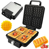 Darrahopens Appliances > Kitchen Appliances > Toasters & Grills Waffle Makers & Irons, 1500W Waffle Machine with Double~sided Heating, Coating, Temperature Control, Led Light, Easy Clean(black) In Australia - Darrahopens