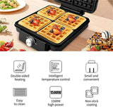 Darrahopens Appliances > Kitchen Appliances > Toasters & Grills Waffle Makers & Irons, 1500W Waffle Machine with Double~sided Heating, Coating, Temperature Control, Led Light, Easy Clean(black) In Australia - Darrahopens