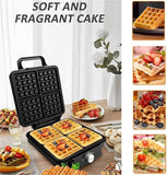 Darrahopens Appliances > Kitchen Appliances > Toasters & Grills Waffle Makers & Irons, 1500W Waffle Machine with Double~sided Heating, Coating, Temperature Control, Led Light, Easy Clean(black) In Australia - Darrahopens