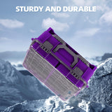 Upgraded Large Capacity Waterproof Floating Tackle Box with Rod Holder, Airtight Organizer with Removable Trays for Lures Hooks Baits, Durable Fishing Gear Storage Gift for Anglers(purple) In Australia - Darrahopens