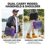 Upgraded Large Capacity Waterproof Floating Tackle Box with Rod Holder, Airtight Organizer with Removable Trays for Lures Hooks Baits, Durable Fishing Gear Storage Gift for Anglers(purple) In Australia - Darrahopens
