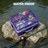 Upgraded Large Capacity Waterproof Floating Tackle Box with Rod Holder, Airtight Organizer with Removable Trays for Lures Hooks Baits, Durable Fishing Gear Storage Gift for Anglers(Blue) In Australia - Darrahopens