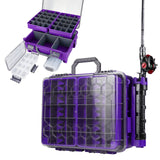 Upgraded Large Capacity Waterproof Floating Tackle Box with Rod Holder, Airtight Organizer with Removable Trays for Lures Hooks Baits, Durable Fishing Gear Storage Gift for Anglers(Blue) In Australia - Darrahopens