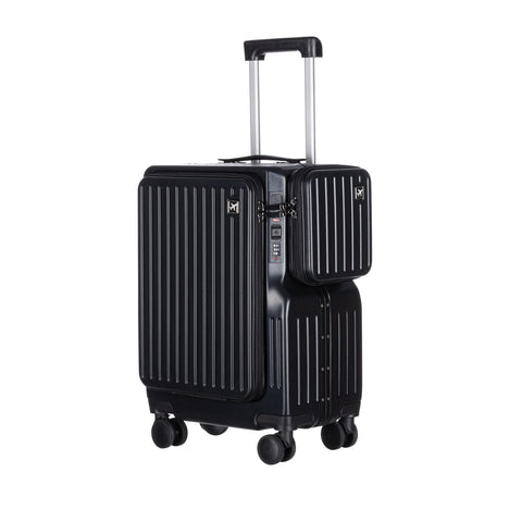 20-Inch Hardshell Luggage with Wheels – Scratch-Resistant Suitcase with Four Multi-Directional Wheels for Easy Travel(Black)