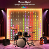 3M*3M Smart LED Curtain Lights – App & Remote Control, Music Sync, 400 LEDs, Festive Patterns & Timer, USB Waterproof Fairy Lights for Balcony, Party & Christmas Decor(Rainbow) In Australia - Darrahopens