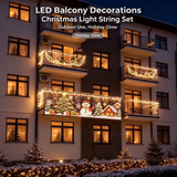 3M*3M Smart LED Curtain Lights – App & Remote Control, Music Sync, 400 LEDs, Festive Patterns & Timer, USB Waterproof Fairy Lights for Balcony, Party & Christmas Decor(Rainbow)