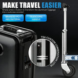 Electric Rideable Suitcase 20", 250W Motorized Scooter Luggage for Adults, Striped Design, USB Charging Expandable Carry-On with Wheels, 110kg Capacity, 12km/h(Silver)