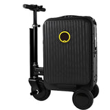 Electric Rideable Suitcase 20", 250W Motorized Scooter Luggage for Adults, Striped Design, USB Charging Expandable Carry-On with Wheels, 110kg Capacity, 12km/h(Pink)