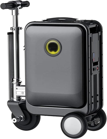 Electric Rideable Suitcase 20",250W Motorized Scooter Luggage for Adults, USB Charging expandable Carry on Luggage with Wheels, Load-Bearing Capacity 110kg-Speed: 12km/h(Black)
