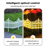 Solar LED White Picket Fence Lights 13.7" H x 11.2'L
Solar Powered Garden Border Decor Fence with Remote Control for Outdoor Yard Landscape(Warm light,110in(Rainbow)