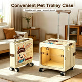 Foldable Sliding crates, Large-Capacity suitcases, Airplane Wheel Handbags, pet Boxes, Groceries and Outdoor Utility trolleys, Compact and Foldable Design, 16*14*16.5in (beige) In Australia - Darrahopens