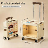 Foldable Sliding crates, Large-Capacity suitcases, Airplane Wheel Handbags, pet Boxes, Groceries and Outdoor Utility trolleys, Compact and Foldable Design, 16*14*16.5in (beige)