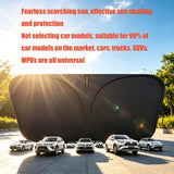 Universal Front Windshield Sun Shade for Sedans & Compact SUVs, Heat Insulation UV Protection Foldable Visor 140x70cm (Silver)