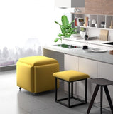 Stool, 5 in 1 Nesting Ottoman Stool with Swivel Casters Stackable Cube Square Sofa Vanity Movable Footstool for Living Room Bedroom(Five Colour)