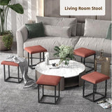 Stool, 5 in 1 Nesting Ottoman Stool with Swivel Casters Stackable Cube Square Sofa Vanity Movable Footstool for Living Room Bedroom(Five Colour)
