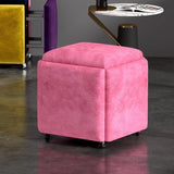 Stool, 5 in 1 Nesting Ottoman Stool with Swivel Casters Stackable Cube Square Sofa Vanity Movable Footstool for Living Room Bedroom(Five Colour)