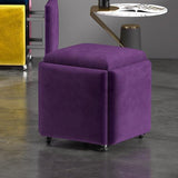 Stool, 5 in 1 Nesting Ottoman Stool with Swivel Casters Stackable Cube Square Sofa Vanity Movable Footstool for Living Room Bedroom(Five Colour)