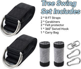 10ft Industrial-Grade Tree Hanging Straps – 5500lb Max Capacity, Complete Kit with Swivel Hook & Carry Bag for Adult Swings & Camping (Black)