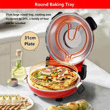 Darrahopens Appliances > Kitchen Appliances > Ovens Automatic Non-Stick Pizza Maker With 12"/31cm Plate | Indoor Pizza Baking Ovens 0-15 Minutes Time Control | Commercial Pizza Grill Oven Professional Pizza Ovens With Non-slip Bottom(red)