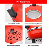 Darrahopens Appliances > Kitchen Appliances > Ovens Automatic Non-Stick Pizza Maker With 12"/31cm Plate | Indoor Pizza Baking Ovens 0-15 Minutes Time Control | Commercial Pizza Grill Oven Professional Pizza Ovens With Non-slip Bottom(red)