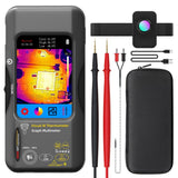 Darrahopens Tools > Industrial Tools > Measuring Tools & Sensors Thermal Imaging Camera Multimeter with Macro Lens, 320x320 IR Resolution with 15 Thermal Palettes, 20000 Counts with 3.98" Touch LCD, Measures Cap, AC Clamp, Temp Diode for Electrical Electronic(Dark Gray)