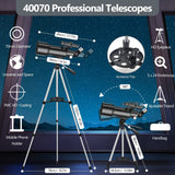 Darrahopens Audio & Video > Photography > Camera Accessories Telescope for Adult, 70mm Aperture 400mm Portable Telescope with Tripod, Finder Scope, Phone Adapter, Carrying Bag, Astronomical Refractors Telescopes for Kids Beginners Adults(White) In Australia - Darrahopens