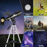 Darrahopens Audio & Video > Photography > Camera Accessories Telescope for Adult, 70mm Aperture 400mm Portable Telescope with Tripod, Finder Scope, Phone Adapter, Carrying Bag, Astronomical Refractors Telescopes for Kids Beginners Adults(White) In Australia - Darrahopens