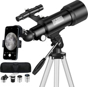 Darrahopens Audio & Video > Photography > Camera Accessories Telescope for Adult, 70mm Aperture 400mm Portable Telescope with Tripod, Finder Scope, Phone Adapter, Carrying Bag, Astronomical Refractors Telescopes for Kids Beginners Adults(White) In Australia - Darrahopens