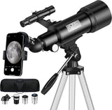 Darrahopens Audio & Video > Photography > Camera Accessories Telescope for Adult, 70mm Aperture 400mm Portable Telescope with Tripod, Finder Scope, Phone Adapter, Carrying Bag, Astronomical Refractors Telescopes for Kids Beginners Adults(White) In Australia - Darrahopens