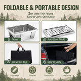 Folding Charcoal Grill Sets Compatible with IGT Table Insert
Portable Barbecue Grill with Handle, Storage Ba, 304 Net, Tong, Brush, for Outdoor Camp Cook Picnic Backyard Beach Travel Car(Silver)