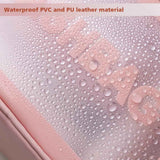 Large Capacity Travel Toiletry Bag with Dual Compartments, Waterproof PVC Cosmetic Organizer for Gym & Business Trips (Pink)