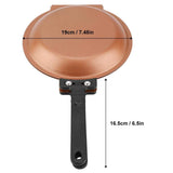 Darrahopens Home & Garden > Kitchenware > Skillets & Frying Pans Double-Sided Flip Frying Pan – Non-Stick Cooking Pan for Eggs, Pancakes, Toasted Bread – Durable Iron Material with Heat-Resistant Handle, Compact Design for Home Kitchen Use – Ideal for Gas Stoves (Golden)