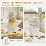 5-in-1 Hand Crank Rotary Vegetable Slicer & Grater with 10 Blades, Hidden Storage Box for Kitchen Food Prep (Green)