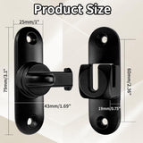 90/180 Degree Zinc Alloy Flip Lock for Barn & Sliding Doors – Heavy Duty Security Latch for Cabinets, Windows & Sheds (Black)