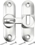 90/180 Degree Zinc Alloy Flip Lock for Barn & Sliding Doors – Heavy Duty Security Latch for Cabinets, Windows & Sheds (Silver)