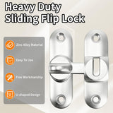 90/180 Degree Zinc Alloy Flip Lock for Barn & Sliding Doors – Heavy Duty Security Latch for Cabinets, Windows & Sheds (Silver)