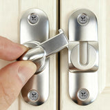 90/180 Degree Zinc Alloy Flip Lock for Barn & Sliding Doors – Heavy Duty Security Latch for Cabinets, Windows & Sheds (Silver)