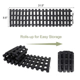2PC Traction Tracks Mats TPR 31.5" L Tire Recovery Track Pad Roll Car Vehicle Tyre Traction Boards Tire Ladder Track Grabber Auto Emergency Traction Aid w/Bag for Off-Road Mud Snow Ice Sand(black)