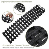 2PC Traction Tracks Mats TPR 31.5" L Tire Recovery Track Pad Roll Car Vehicle Tyre Traction Boards Tire Ladder Track Grabber Auto Emergency Traction Aid w/Bag for Off-Road Mud Snow Ice Sand(black)